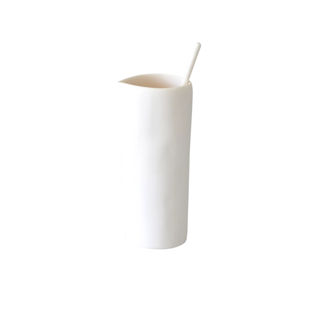 Sculpt Cocktail Pitcher & Stirrer - White