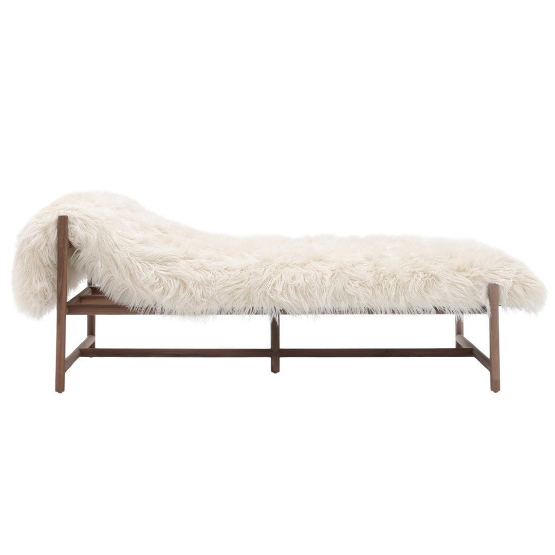 Willow Daybed in Boho Cream with  Walnut Finish