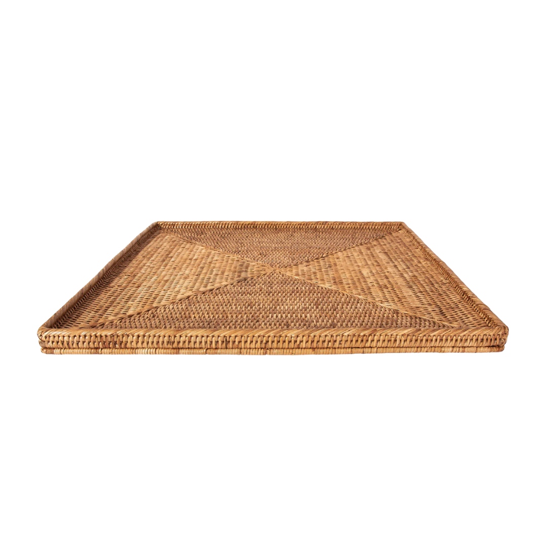 Artifacts Trading Company Square Flat Tray in Honey Brown