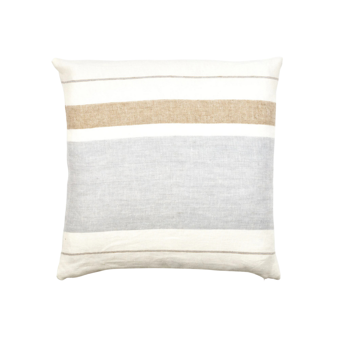 Belgian Pillow Cover in Oyster Stripe