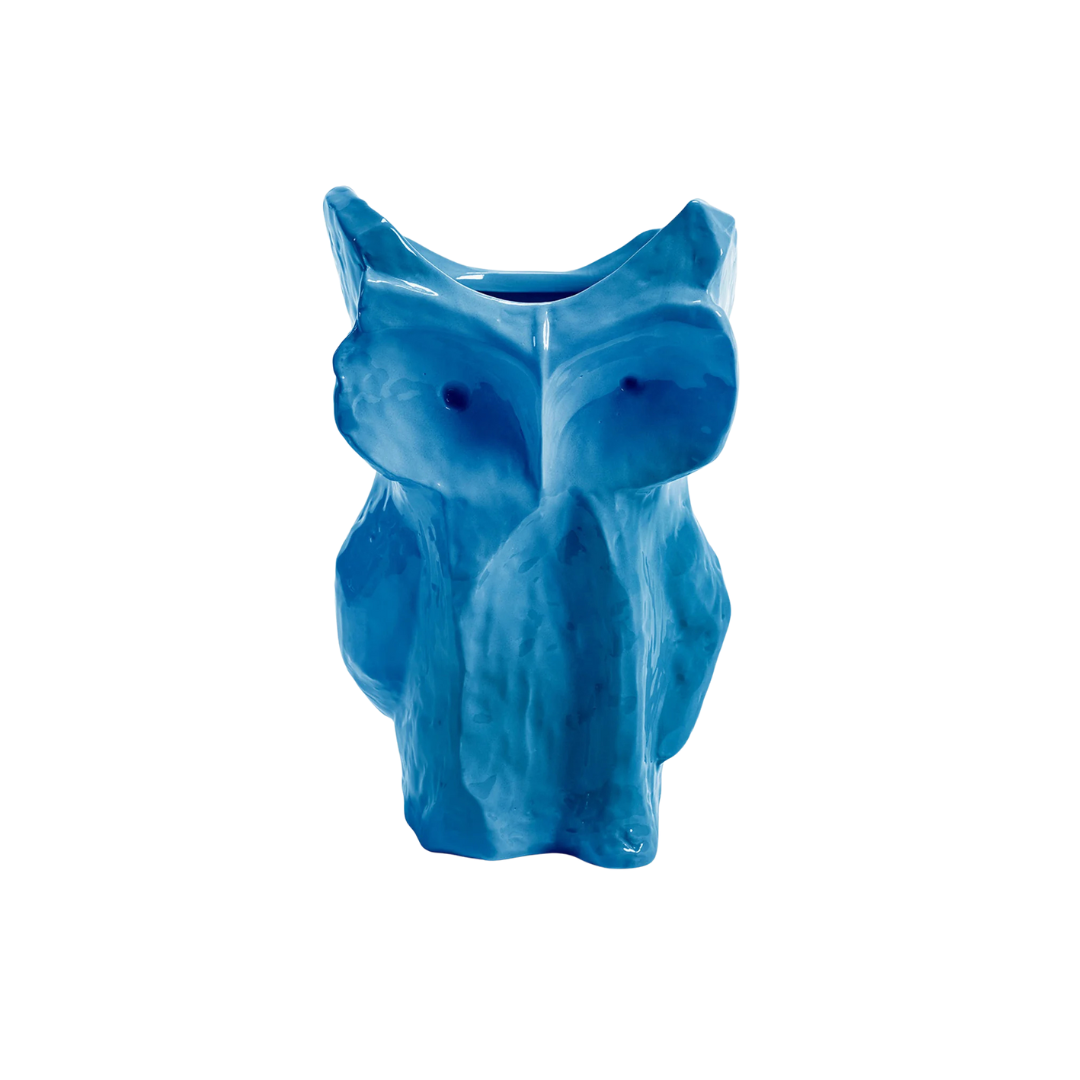 Blue Owl Vase