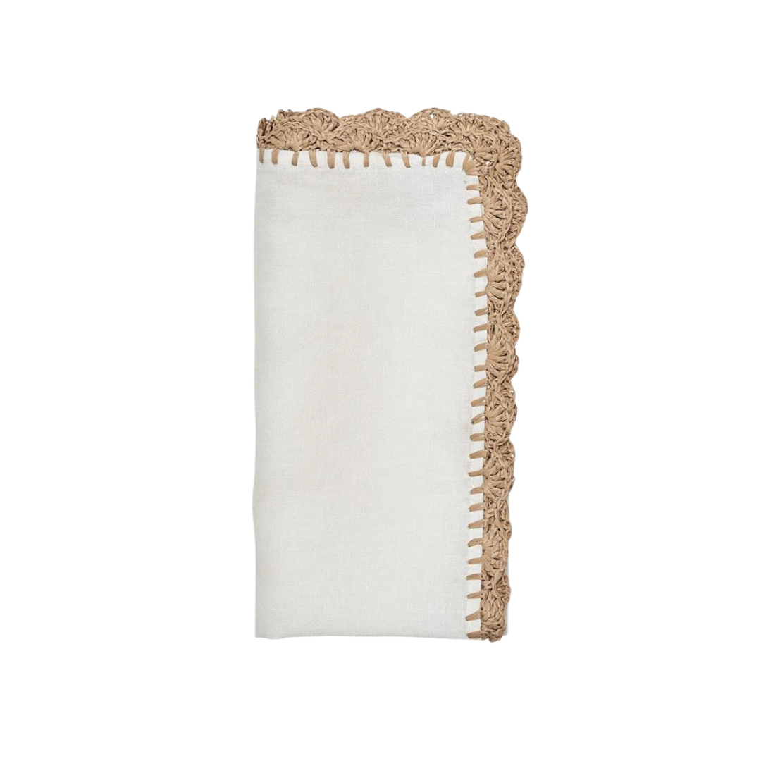 Kim Seybert Shell Edge Napkin in Natural