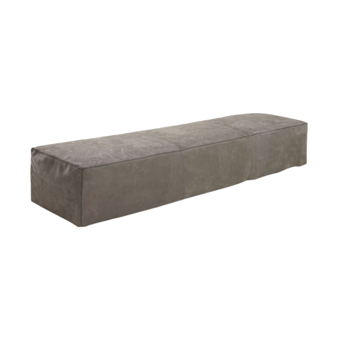 Adrian 92" Ottoman Slipcovered in Stonewash Linen Optic White