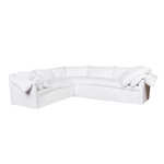 Donato 2 Arm Sectional in Otis White LAF One Arm w/RAF Return