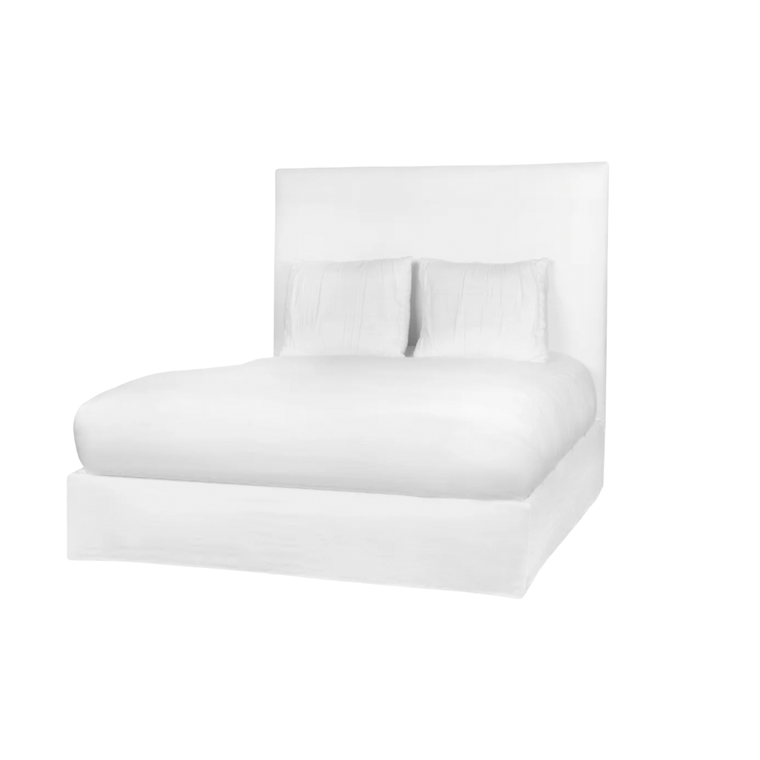 April Tall Twin Bed Slipcovered in Denim White