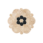 LIKHA Black & White Discs Braided Placemat in Natural Fiber