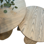 Set Of Nesting Olive Round Coffee Tables in Greywash