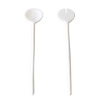 White Sculpt Round Serving Set