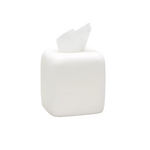 White Cuadrado Tissue Box Holder