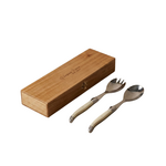 Be Home Ivory Salad Serving Set in Wooden Box