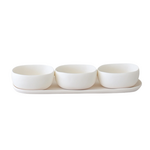 White Cuadrado Serving Bowl Trio