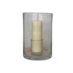 Henry Dean Large Clear Tourney Hurricane with Candle
