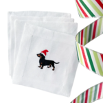 Lettermade Santa Dachshund Cocktail Napkins (Set Of 4)