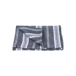 Stonewashed Linen Hand Towel, Black w/ White Stripes