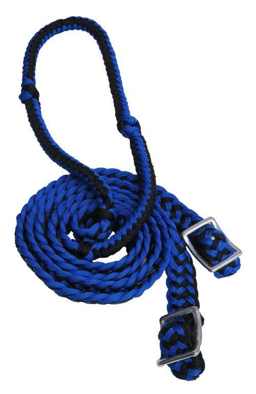 Showman Braided Nylon Barrel Reins w/ Easy Grip Knots Gass Horse