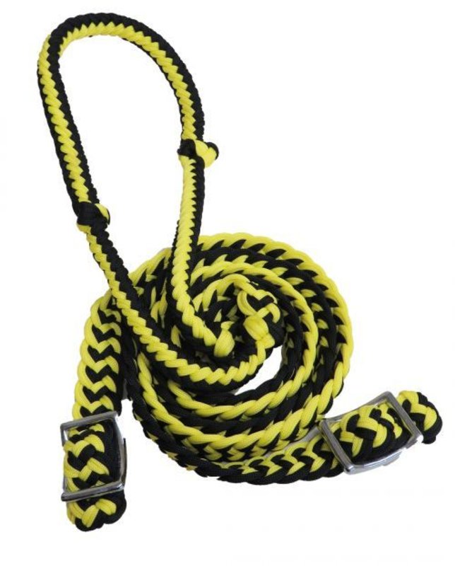 Showman Nylon Braided Barrel Reins w/Easy Grip Knots