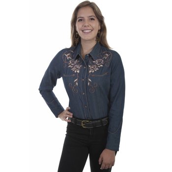 Scully Leather Women's Scully Longhorn Embroidered Shirt