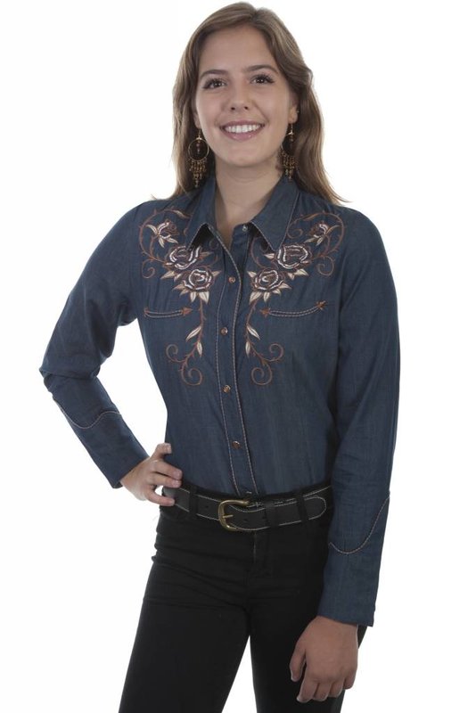 Scully Leather Women's Scully Longhorn Embroidered Shirt