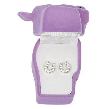 AWST Earrings - Clear Rhinestone Horseshoe in Gift Box