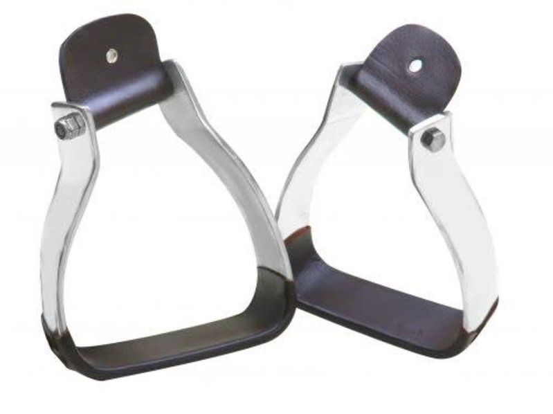 Showman Angled Western Stirrups with Twisted Neck