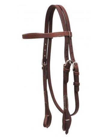 Showman Oiled Harness Leather Headstall Bit Loops