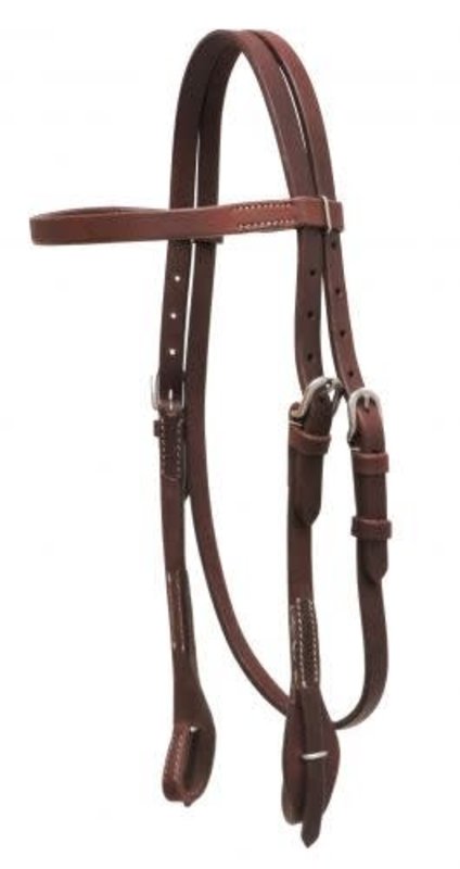 Showman Oiled Harness Leather Headstall Bit Loops