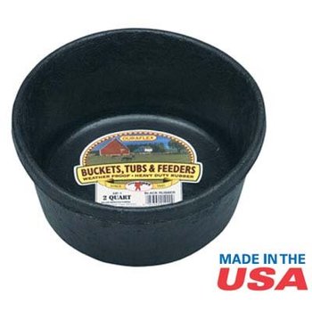 Little Giant Rubber Feed Pan Black - 2 QT