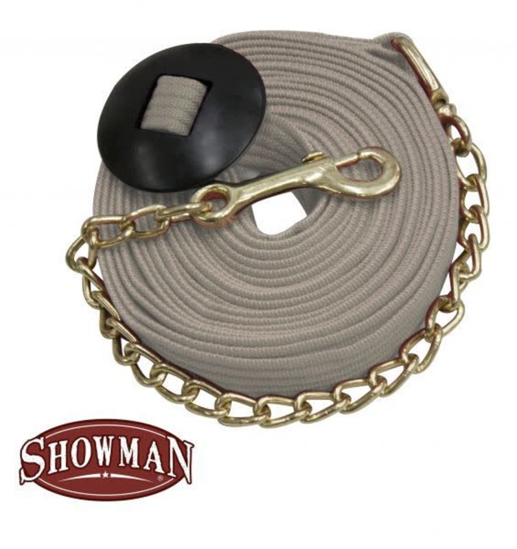 Showman Flat Cotton Web Lunge Line with Brass Chain - 25'