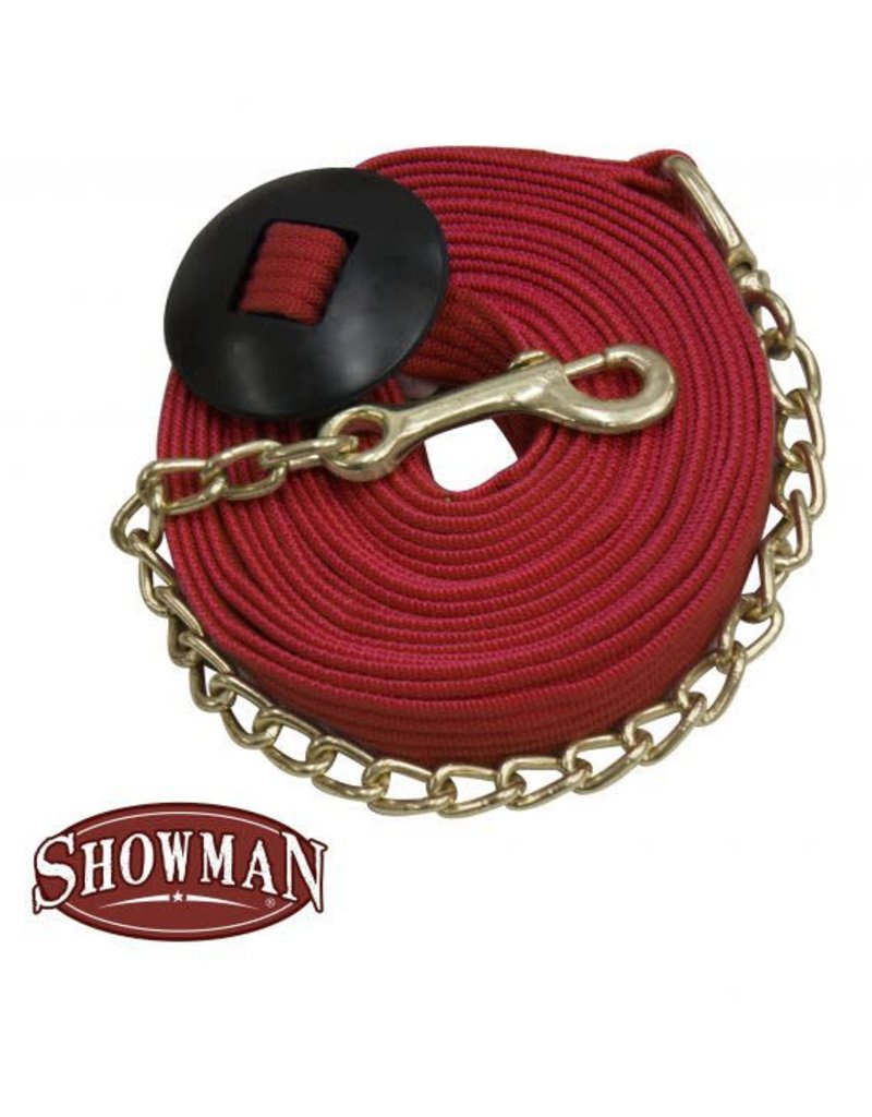 Showman Flat Cotton Web Lunge Line with Brass Chain - 25'