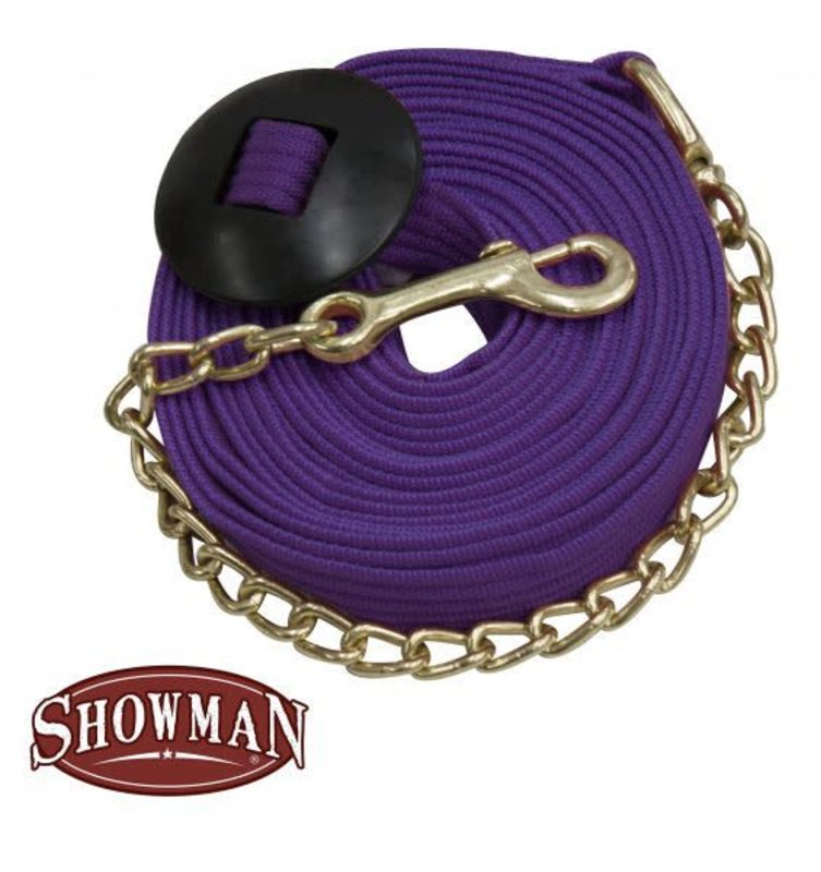 Showman Flat Cotton Web Lunge Line with Brass Chain - 25'