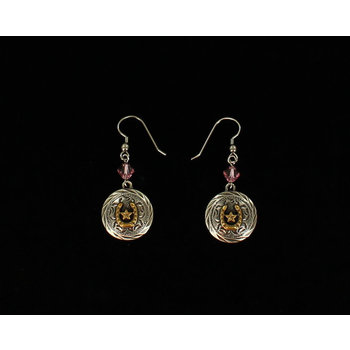 Earrings - Round Horseshoe Star