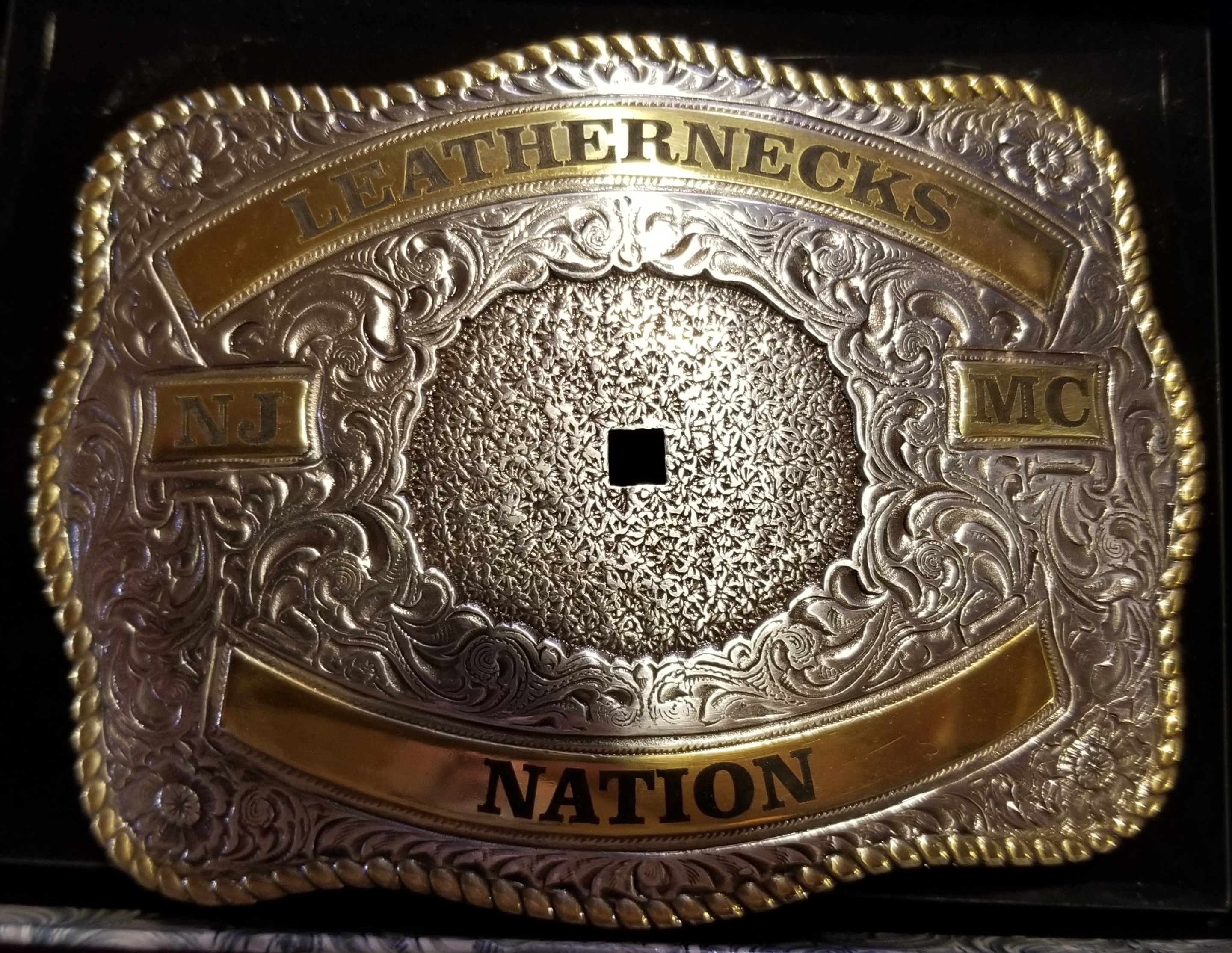 Custom Engraved Crumrine Belt Buckle 31/4"x41/4" Gass Horse