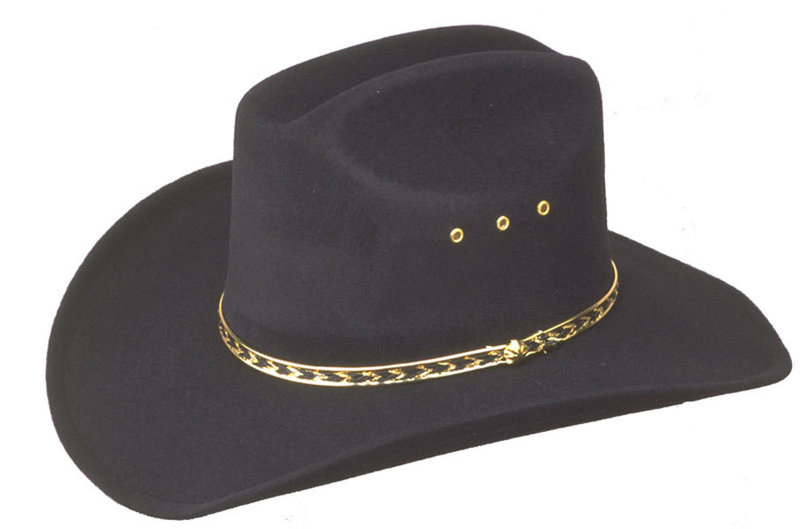 WEX WEX Faux Felt Cattlemans Hat (Band Colors May Vary) Black Small/Medium