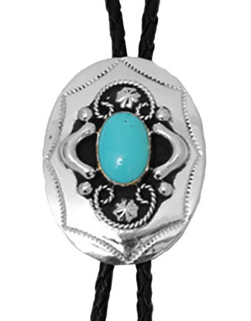 WEX Bolo Tie - German Silver & Turquoise