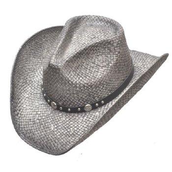 WEX Straw Hat - Silver Pinch Front