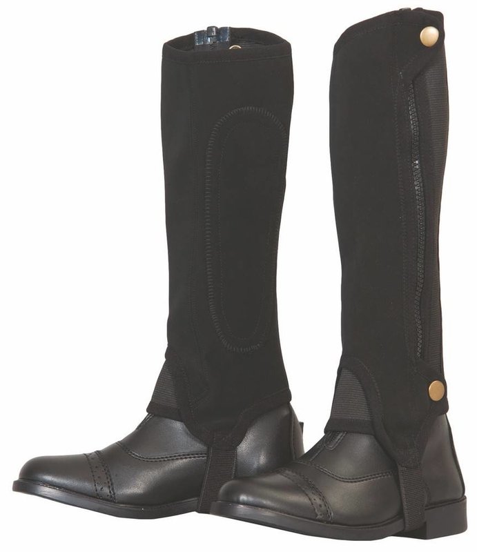 Tuffrider Children's Grippy Nubuck Half Chaps - Black