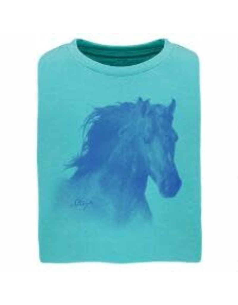 Stirrups Children's Stirrups Horse Head T-Shirt, Tahiti Blue