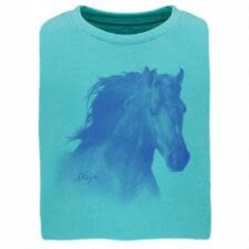 Stirrups Children's Stirrups Horse Head T-Shirt, Tahiti Blue
