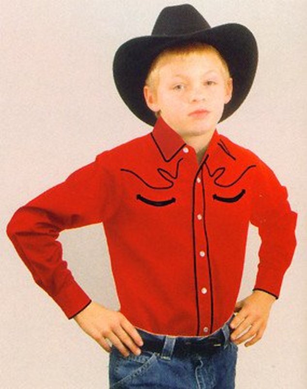 WEX Children's Western Shirt - Red Retro