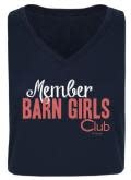 Stirrups Adult Stirrups "Member Barn Girls Club" V-Neck T-Shirt, Navy