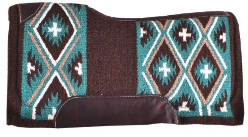 Showman 34 x 36 Black And Turquoise Memory Felt Bottom Saddle Pad