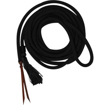 Showman Nylon Braided Mecate Rein Brown - 23'