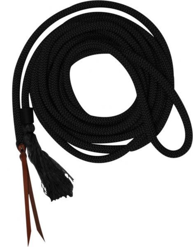 Showman Nylon Braided Mecate Rein Brown - 23'