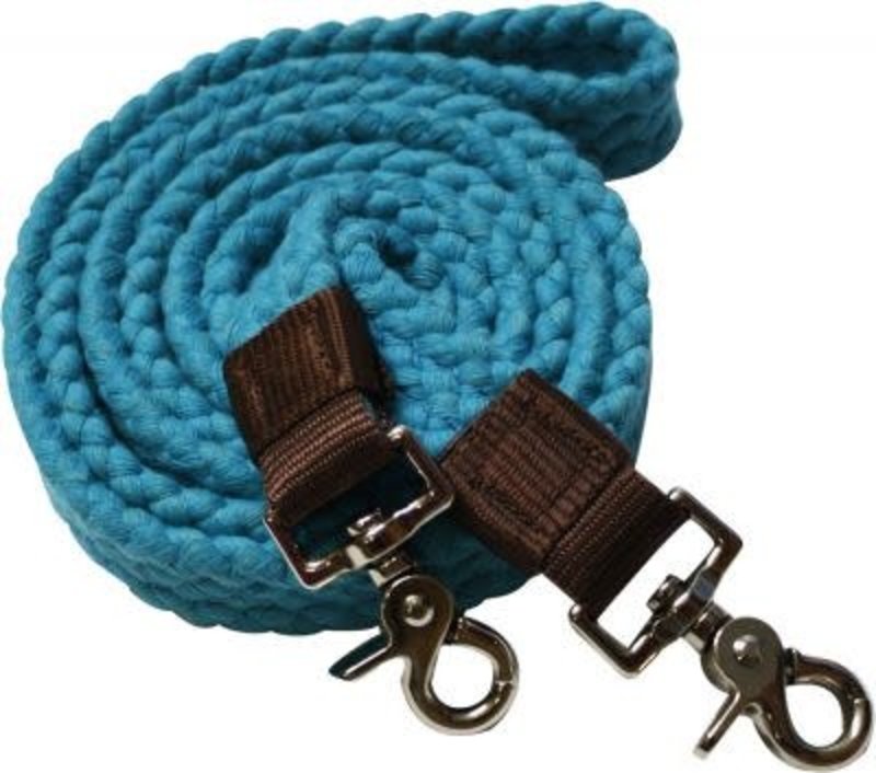 Showman Cotton Braided Roping Reins w/Snaps