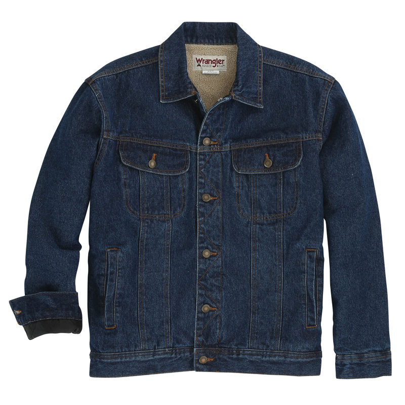 Men's Wrangler Rugged Wear Sherpa Lined Denim Jacket - Gass Horse Supply &  Western Wear