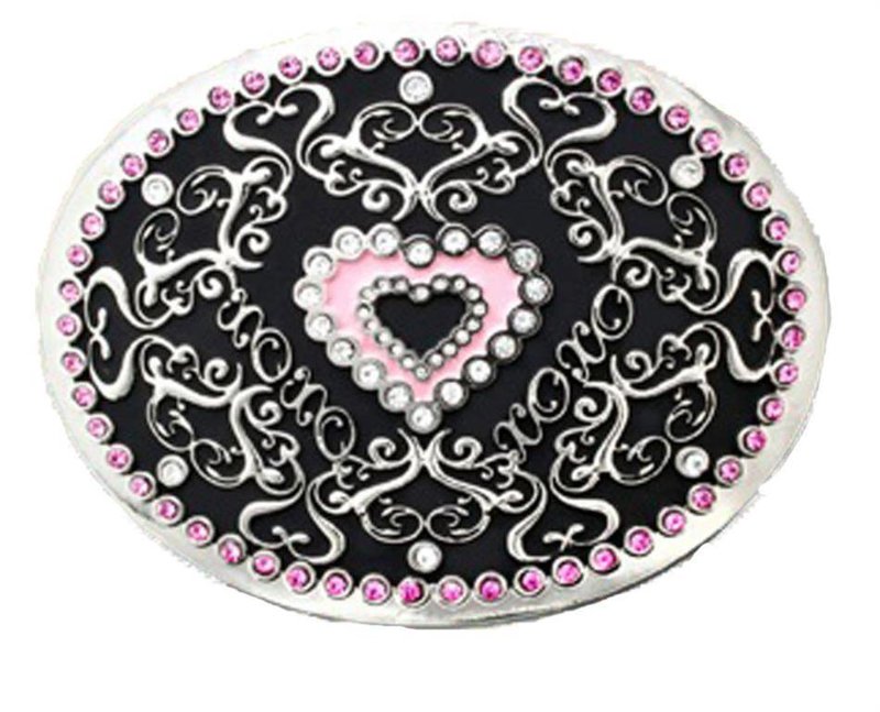 Western Fashion Accessories Belt Buckle - Pink Heart