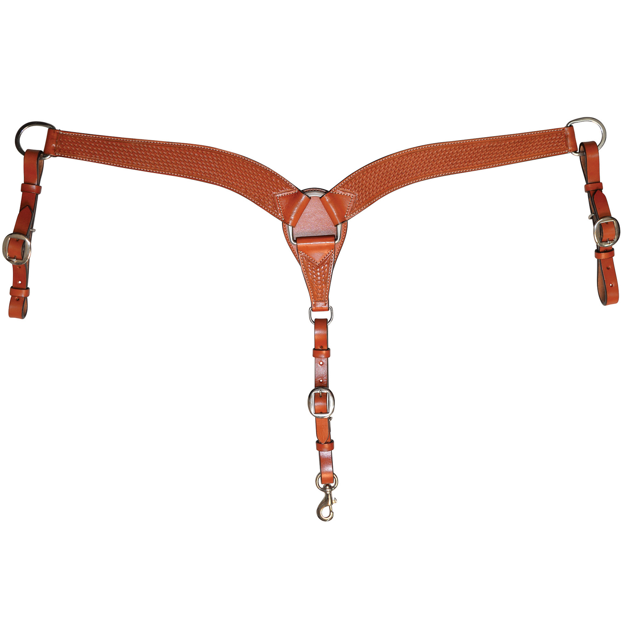 Circle Y Floral Tooled Breast Collar - Barrel Racer Concho - Reg. Oil 1 ...