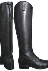 black leather field boots