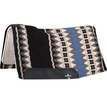 Classic Equine Classic Equine ESP Contour Saddle Pad 34" x 38" x 3/4" Black/White/Grey/Blue