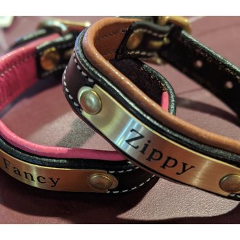Horse Fare Products Bracelet - Padded Leather with Engraved Plate